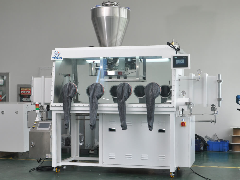 Powder packaging glove box