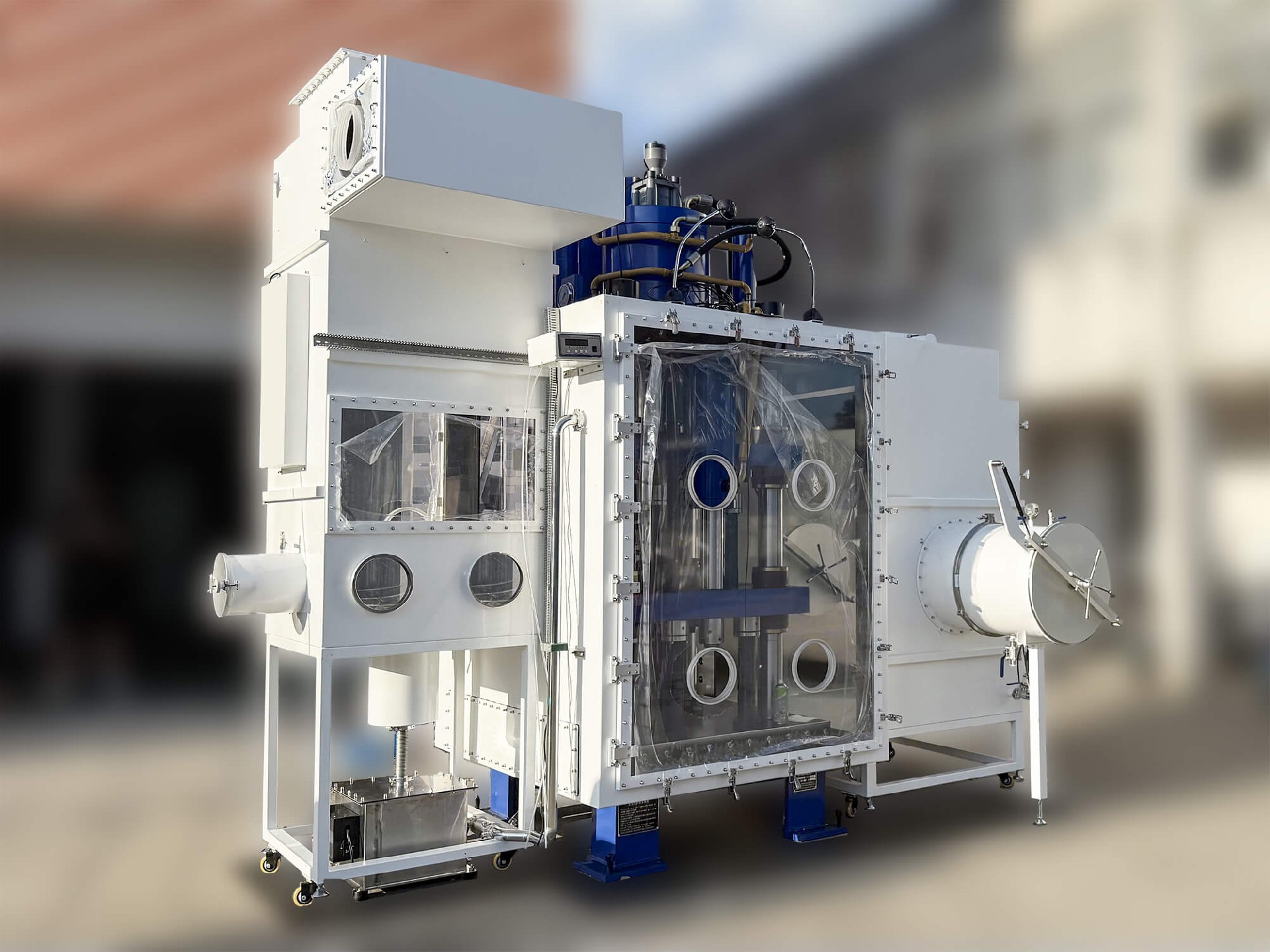 Titanium-based alloy powder anhydrous and oxygen-free glove box integrated system